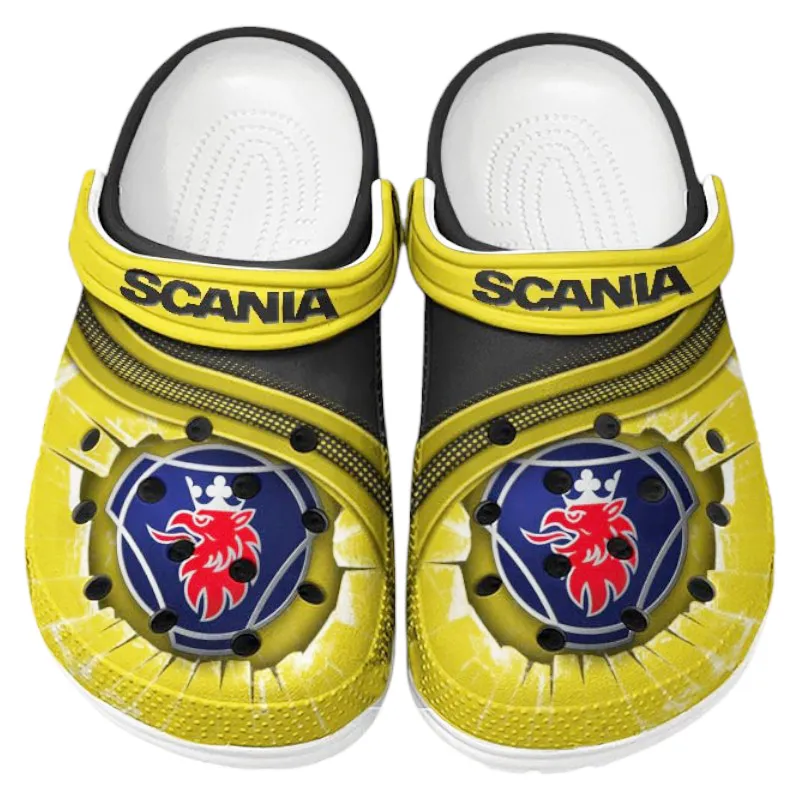 All Over Print Long-Haul Vehicle Clog, Automotive Lifestyle Inspired Shoes for Car Enthusiasts CAR188 - Yellow