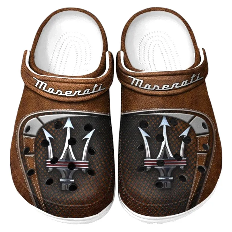 All Over Print Luxury Coupe Clog, Automotive Lifestyle Inspired Shoes for Car Enthusiasts CAR177 - Brown
