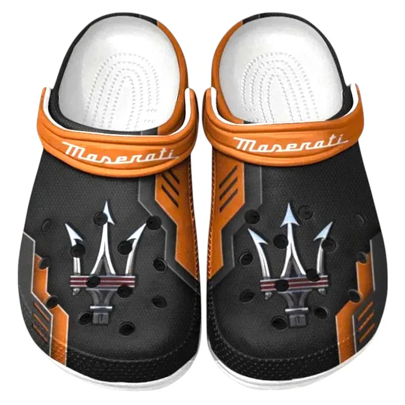 All Over Print Luxury Coupe Clog, Automotive Lifestyle Inspired Shoes for Car Enthusiasts CAR185 - Orange