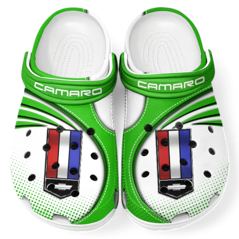 All Over Print Modern Crossover Clog, Automotive Lifestyle Inspired Shoes for Car Enthusiasts CAR181 - Green