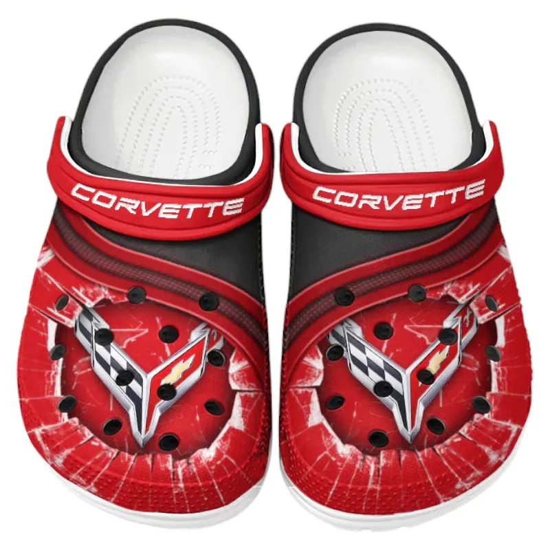 All Over Print Muscle Car Clog, Automotive Lifestyle Inspired Shoes for Car Enthusiasts CAR188 - Red