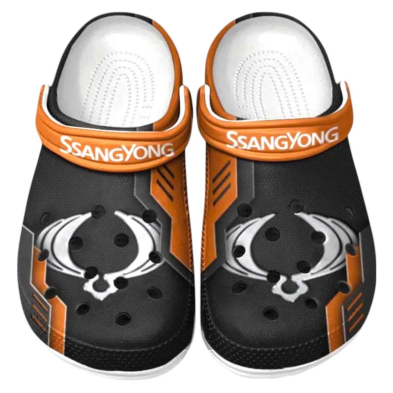 All Over Print Off-Road SUV Clog, Automotive Lifestyle Inspired Shoes for Car Enthusiasts CAR185 - Orange