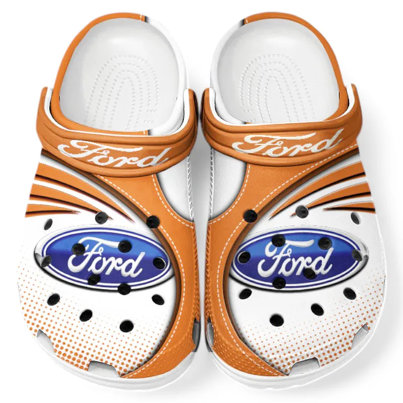 All Over Print Pickup Truck Clog, Automotive Lifestyle Inspired Shoes for Car Enthusiasts CAR181 - Orange