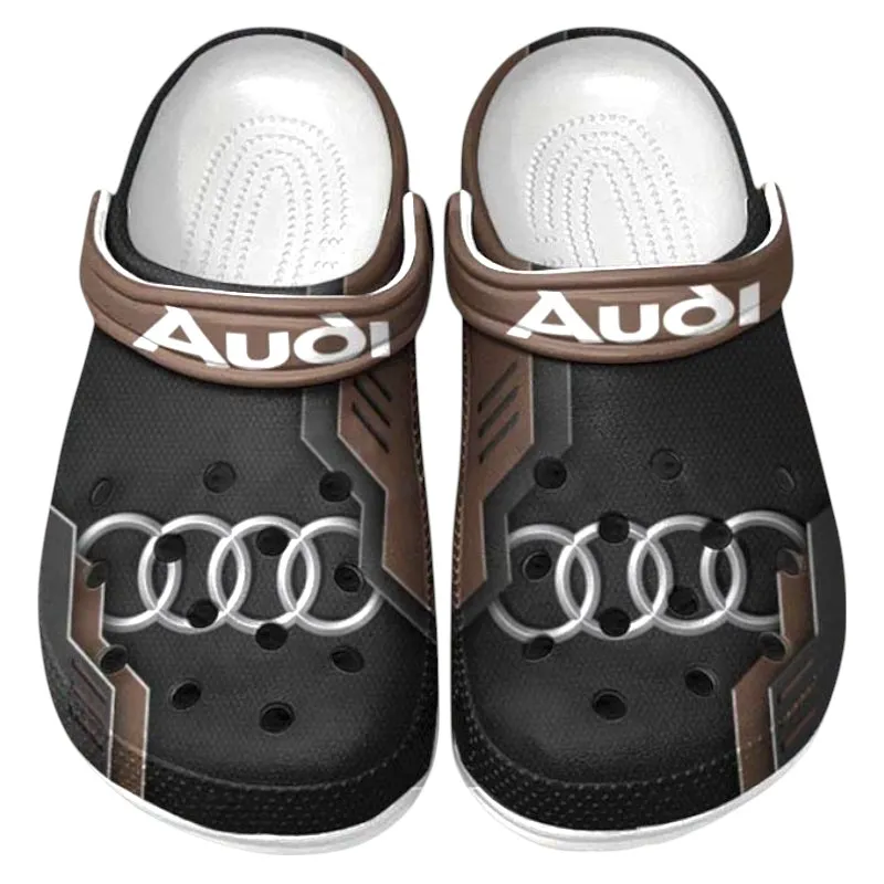 All Over Print Precision Performance Vehicle Clog, Automotive Lifestyle Inspired Shoes for Car Enthusiasts CAR185 - Brown