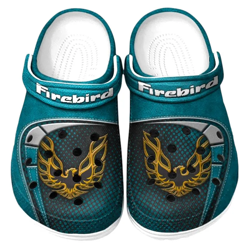 All Over Print Retro American Car Clog, Automotive Lifestyle Inspired Shoes for Car Enthusiasts CAR177 - Cyan