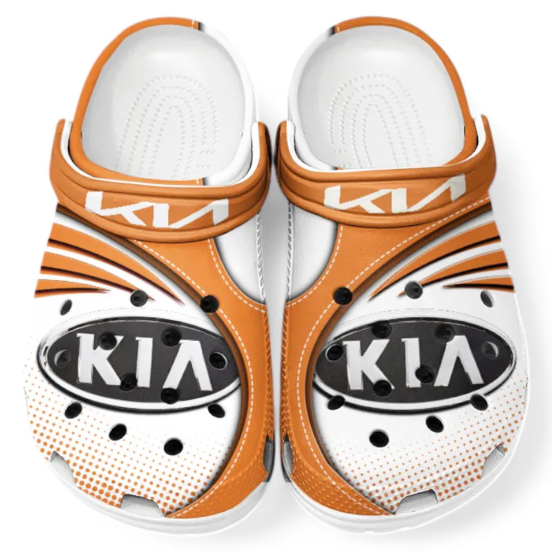 All Over Print Small City Car Clog, Automotive Lifestyle Inspired Shoes for Car Enthusiasts CAR181 - Orange