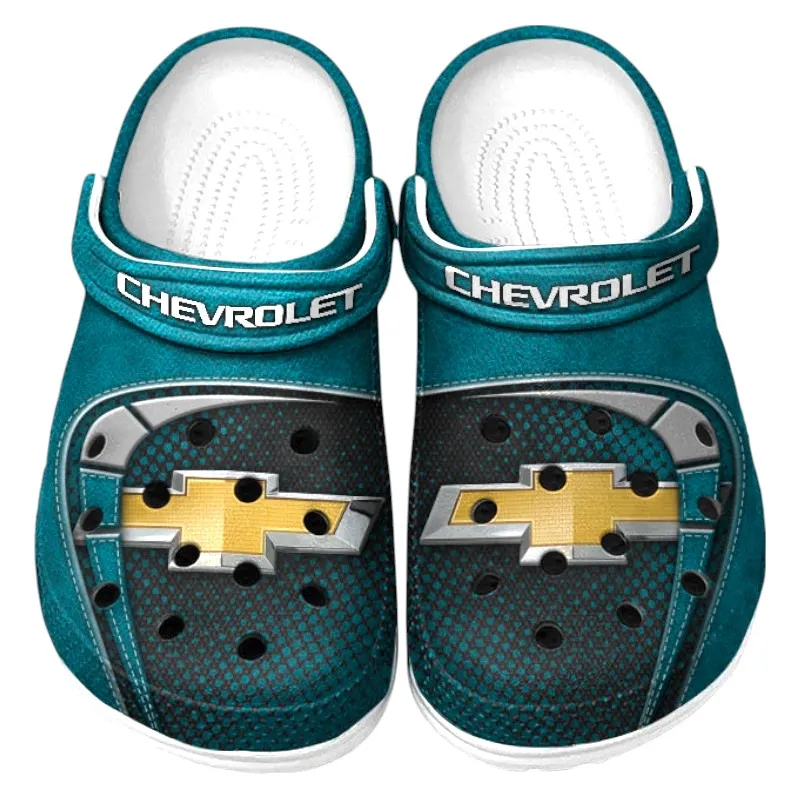 All Over Print Sporty Compact Vehicle Clog, Automotive Lifestyle Inspired Shoes for Car Enthusiasts CAR177 - Cyan