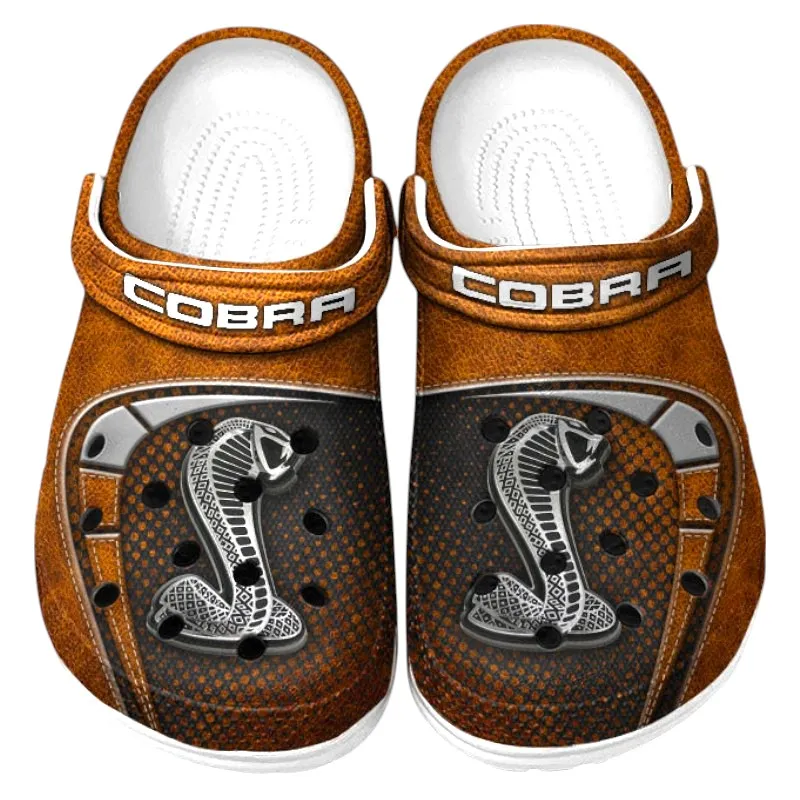 All Over Print V8 Powered Ride Clog, Automotive Lifestyle Inspired Shoes for Car Enthusiasts CAR177 - Orange