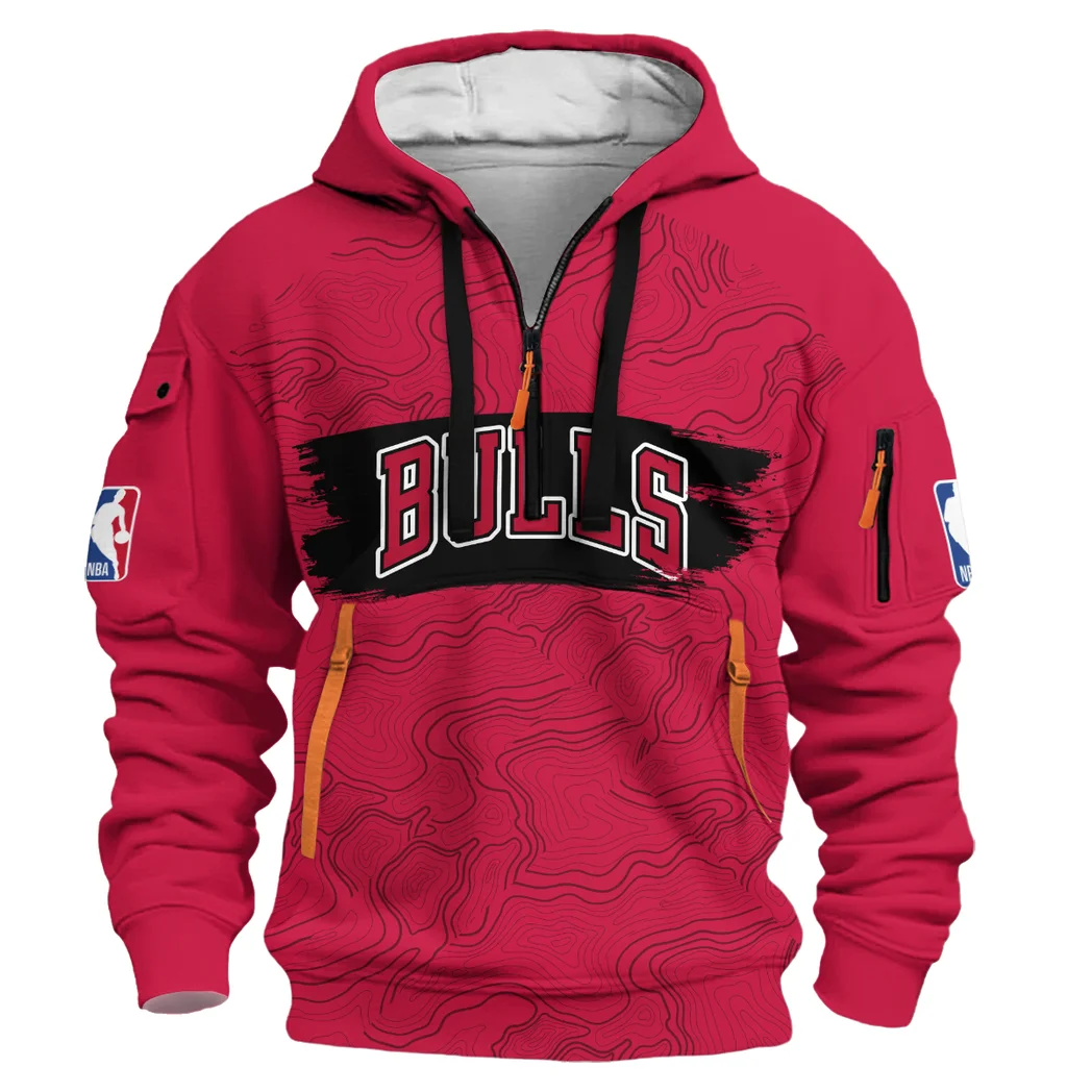 All-Season Court Family Hoodie Half Zip 3D, Sporty Fan Half-Zip Hoodie HVN1276 - Image 2