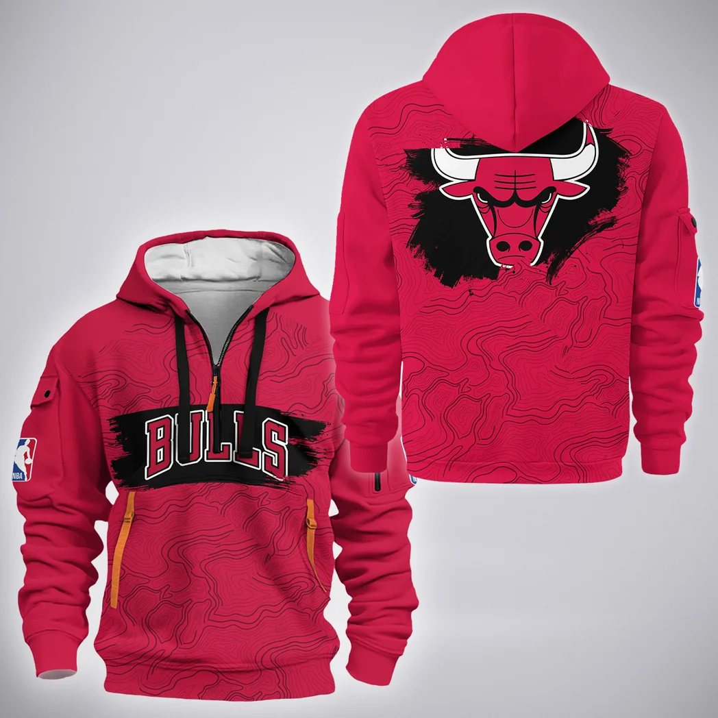 All-Season Court Family Hoodie Half Zip 3D, Sporty Fan Half-Zip Hoodie HVN1276