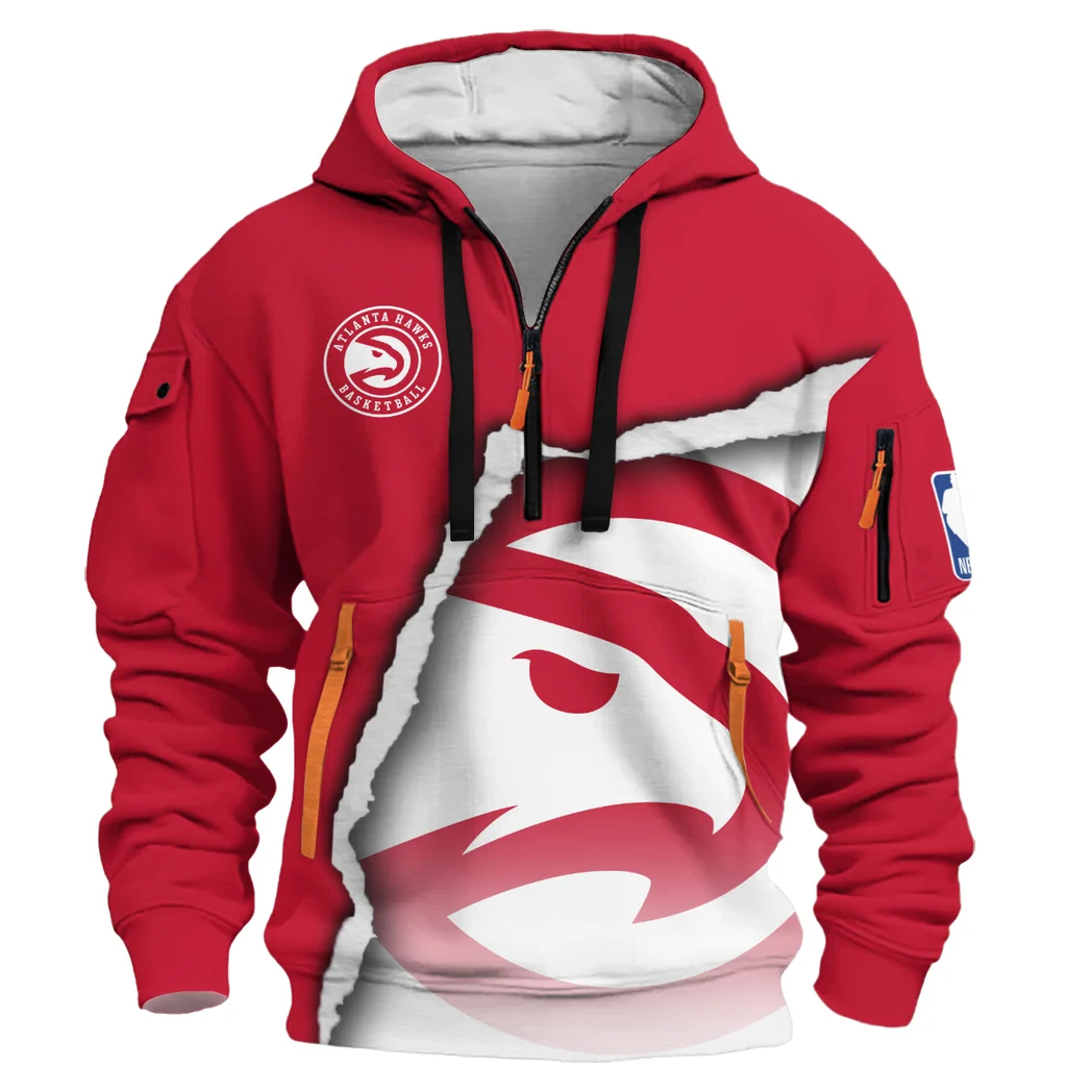 All-Season Fan Crew Hoodie Half Zip 3D, Game Day Half-Zip Hoodie HVN1273 - Image 2