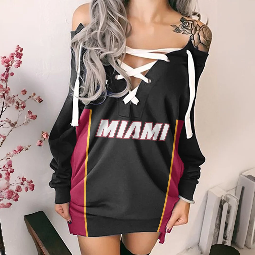 All-Season Hoop Squad Lace-Up Sweatshirt For Women, Relaxed Lace-Up Sport Top HVN1277