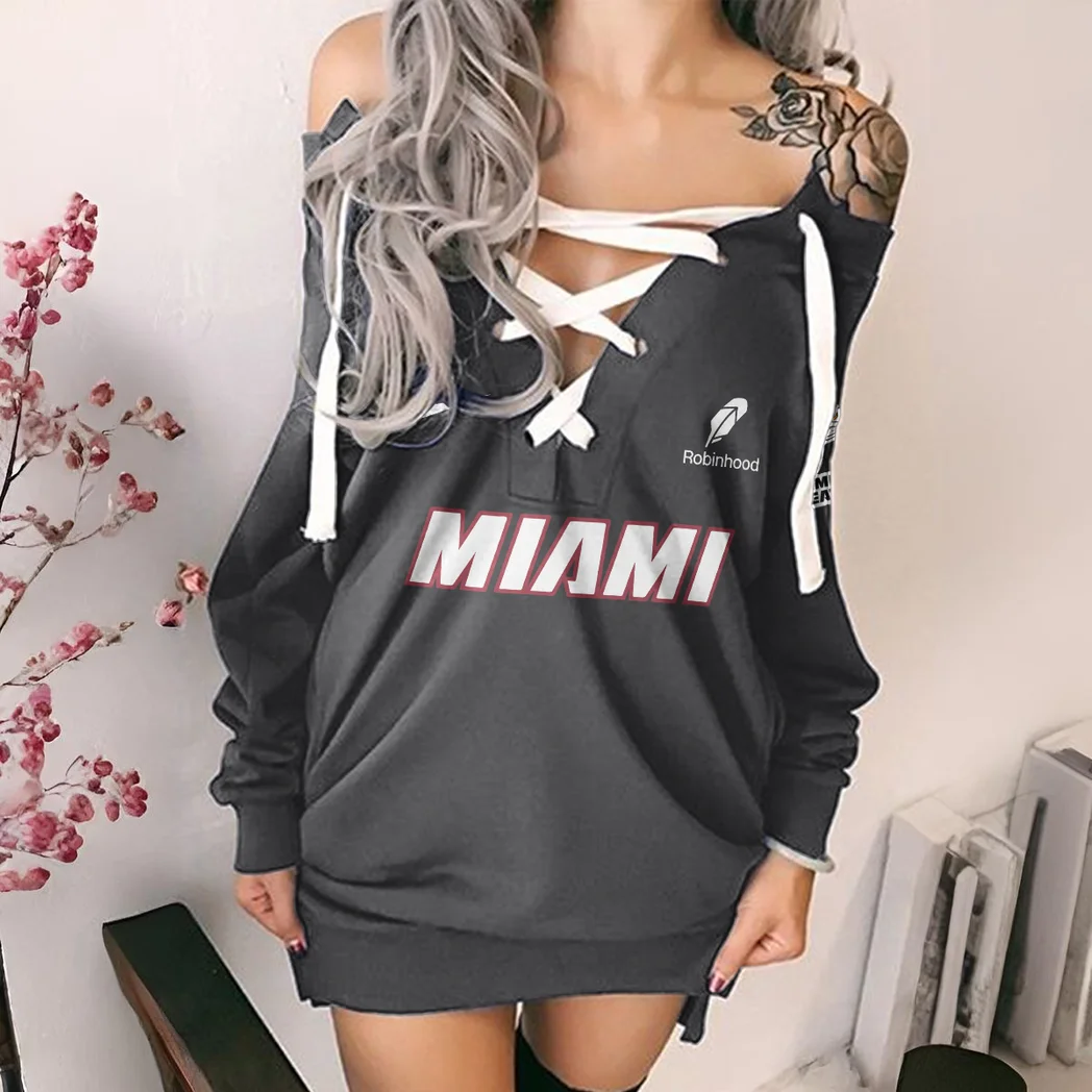 All-Season Hoop Squad Lace-Up Sweatshirt For Women, Trendy Lace-Up Jumper HVN1280