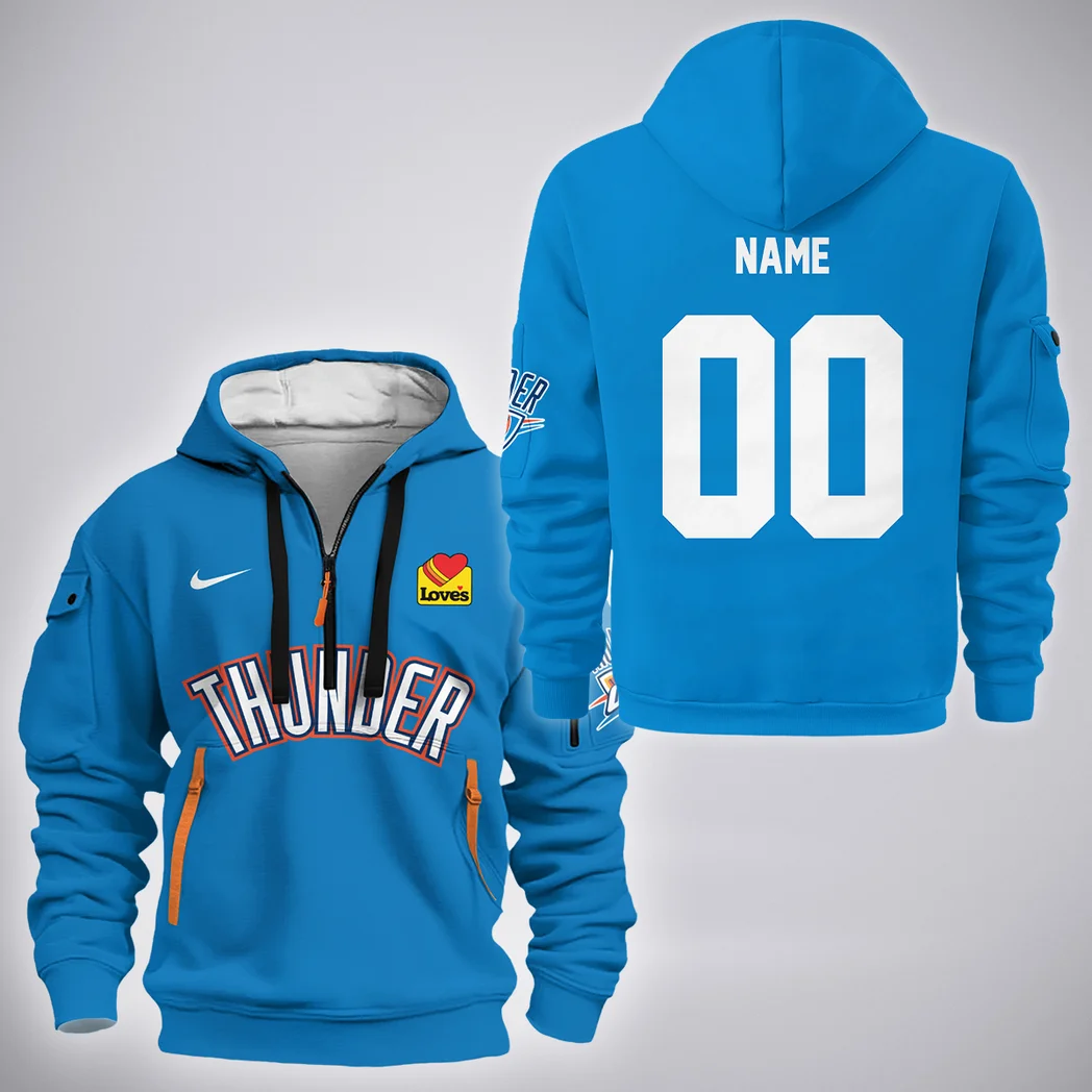All-Season Sport Culture Hoodie Half Zip 3D, Game Day Half-Zip Hoodie HVN1280