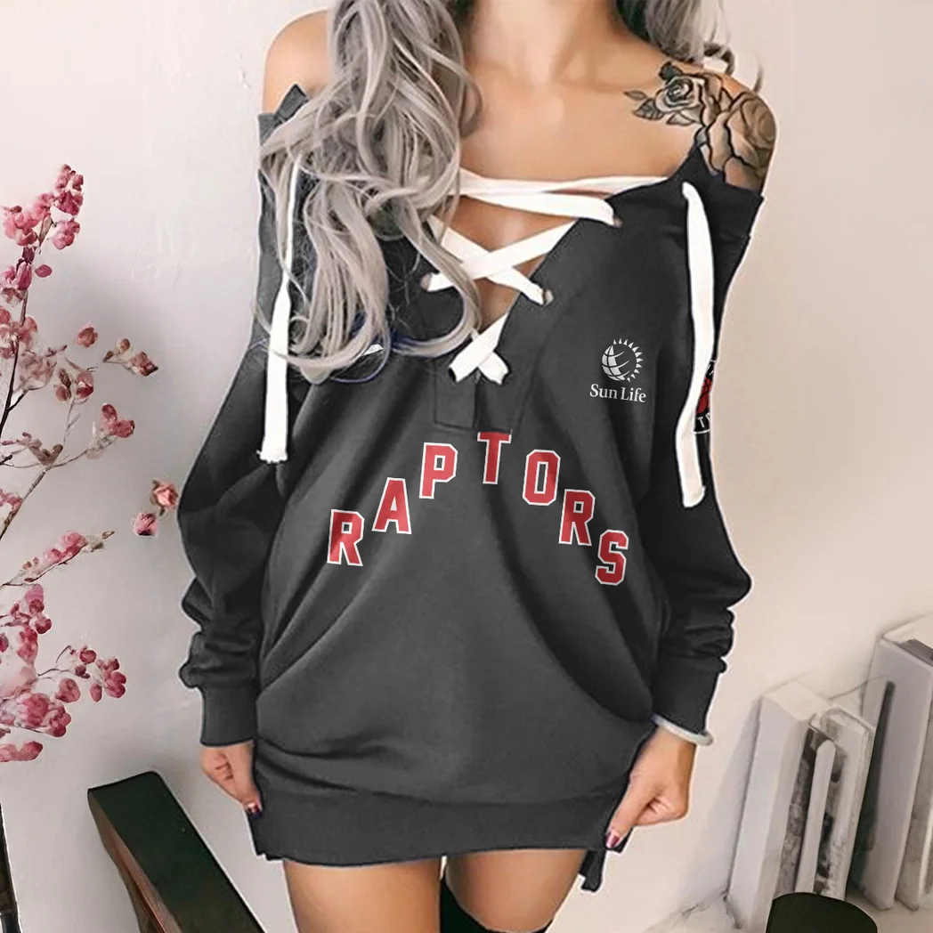 All-Season Sport Supporters Lace-Up Sweatshirt For Women, Bold Lace-Up Hoodie HVN1280