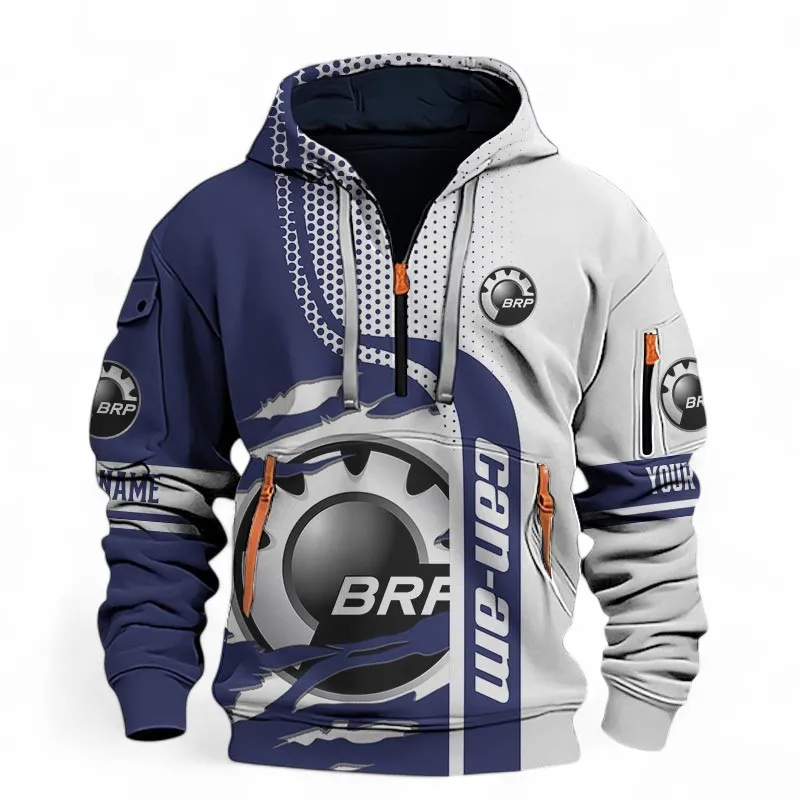 All-Terrain Rider Hoodie Half Zip 3D, Classic Comfortable Hoodie For Car Lovers CAR398 - Blue