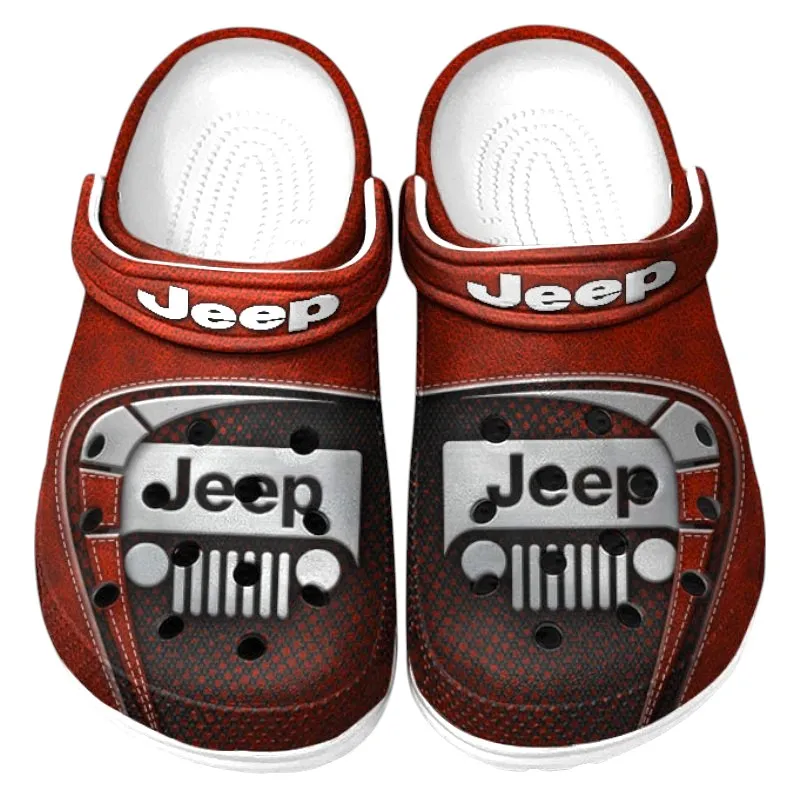 All-Terrain Utility Ride Lover’s All Over Print Clog, Slip-On Shoes for Daily Comfort and Garage Style CAR177 - Red