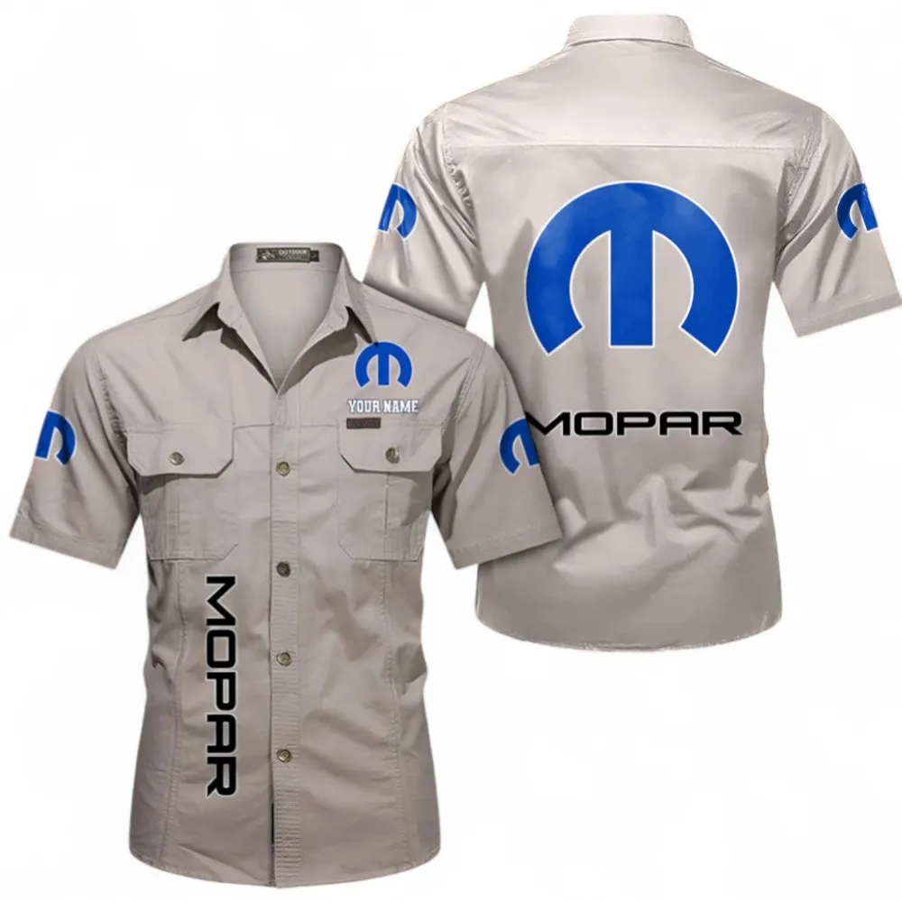 American Auto Upgrades Classic Short Sleeve Shirt, Custom Name CAR392 - Beige