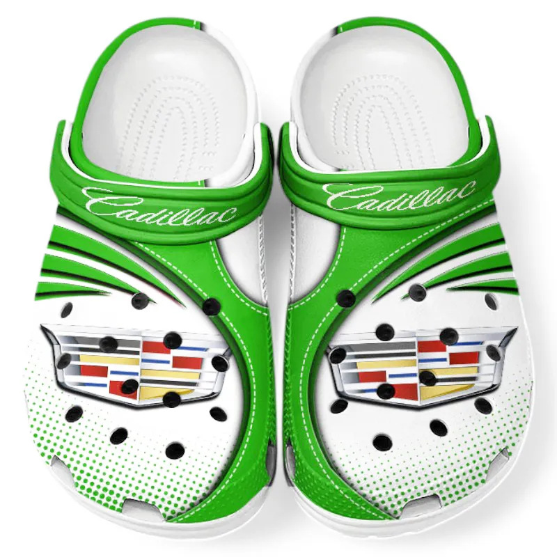American Luxury Sedan Culture Clog, Stylish All Over Print Lightweight Shoes for Auto Fans and Streetwear Style CAR181 - Green
