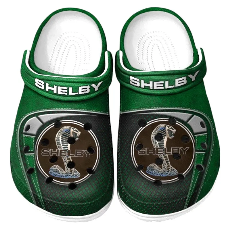 American Muscle Car Lover’s All Over Print Clog, Slip-On Shoes for Daily Comfort and Garage Style CAR177 - Green