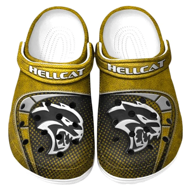 American Muscle Ride Culture Clog, Stylish All Over Print Lightweight Shoes for Auto Fans and Streetwear Style CAR177 - Yellow