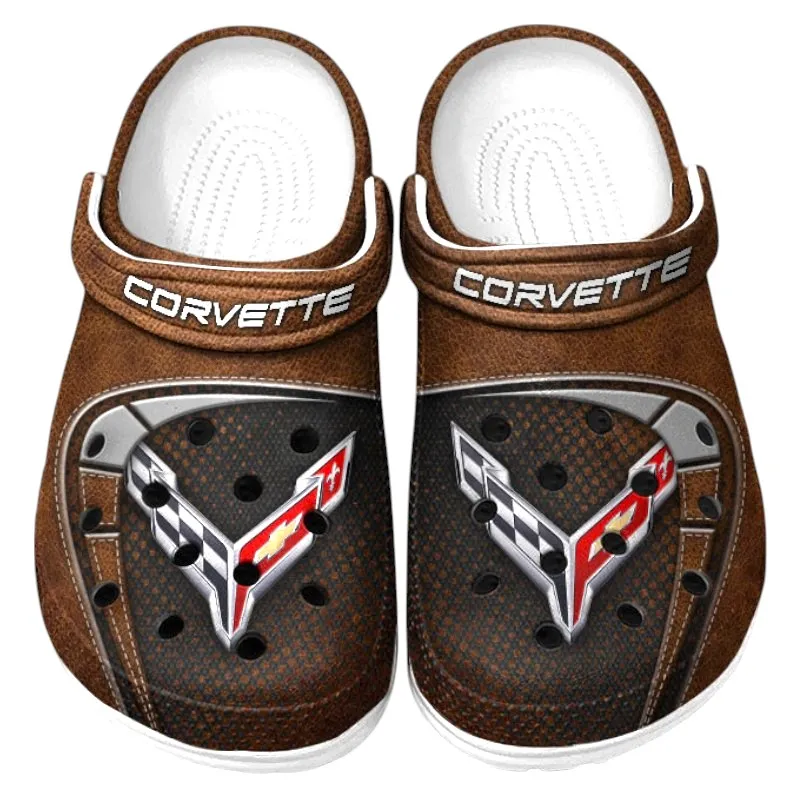 American Pickup Truck Culture Clog, Stylish All Over Print Lightweight Shoes for Auto Fans and Streetwear Style CAR177 - Brown