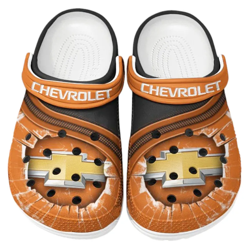 American Pony Car Lover’s All Over Print Clog, Slip-On Shoes for Daily Comfort and Garage Style CAR188 - Orange