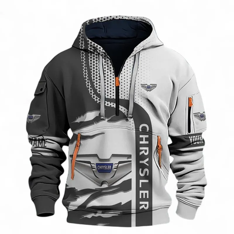 American Sedan Hoodie Half Zip 3D, Lightweight Streetwear Hoodie For Car Lovers CAR396 - Black