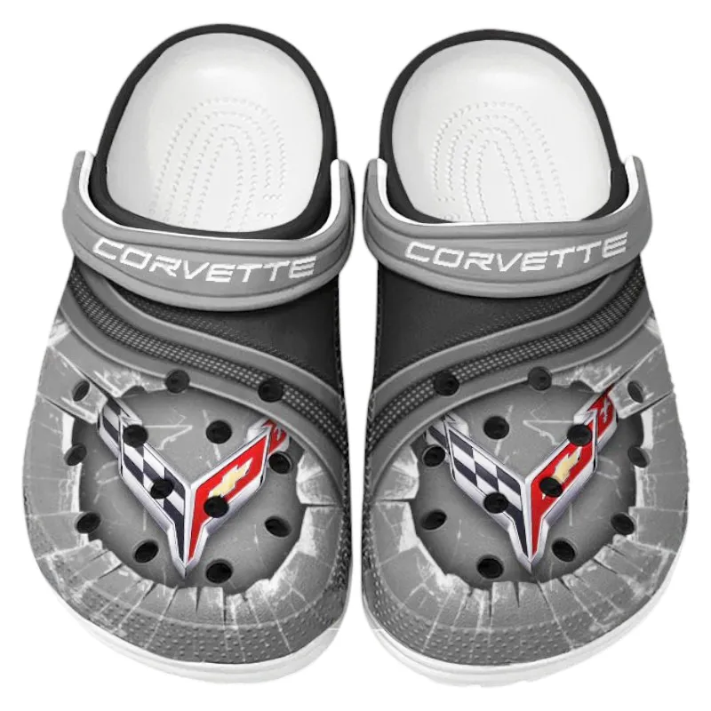 American Speed Car Lover’s All Over Print Clog, Slip-On Shoes for Daily Comfort and Garage Style CAR188 - Gray