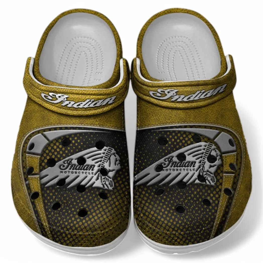 American-Style Motorbike Lover’s All Over Print Clog, Slip-On Shoes for Daily Comfort and Garage Style CAR183 - Yellow