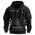 Hoodie Half Zipper Exclusive Logo Gift For Performance Tuning Enthusiasts CAR113 - Black