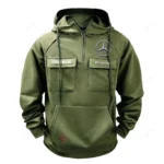 Performance Vehicle Tactical Quarter Zip Hoodie, Exclusive Logo Hoodie For Car Enthusiasts CAR109 - Army Green