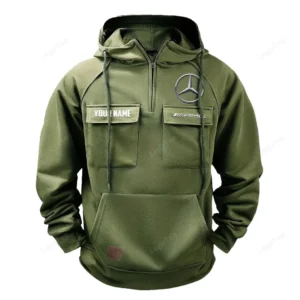 Performance Vehicle Tactical Quarter Zip Hoodie, Exclusive Logo Hoodie For Car Enthusiasts CAR109 - Army Green
