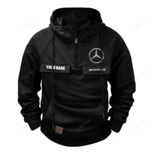 Business-Class Auto Tactical Quarter Zip Hoodie, Exclusive Logo Hoodie For Car Enthusiasts CAR109 - Black
