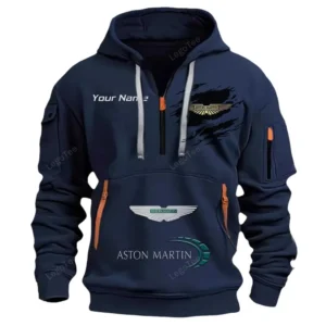 Hoodie Half Zipper Exclusive Logo Gift For Elite Sports Car Enthusiasts CAR113 - Navy