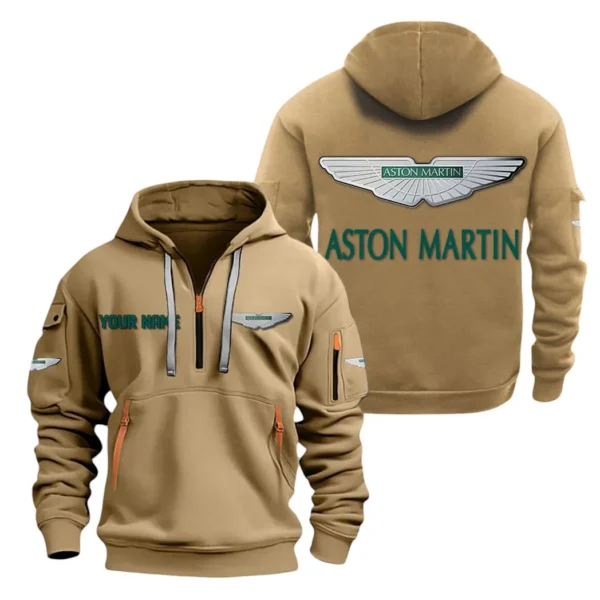 Prestige Car Hoodie Half Zipper, All Over Print Hoodie Gift For Prestige Car Enthusiasts CAR200 - Khaki