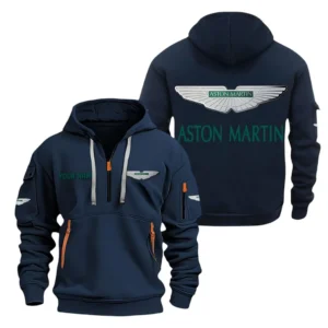Luxury Sports Car Hoodie Half Zipper, All Over Print Hoodie Gift For Luxury Sports Car Enthusiasts CAR200 - Navy