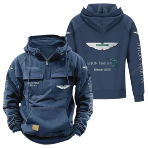 Exotic Car Tactical Quarter Zip Hoodie, Exclusive Logo Hoodie For Car Enthusiasts CAR960 - Dark Blue