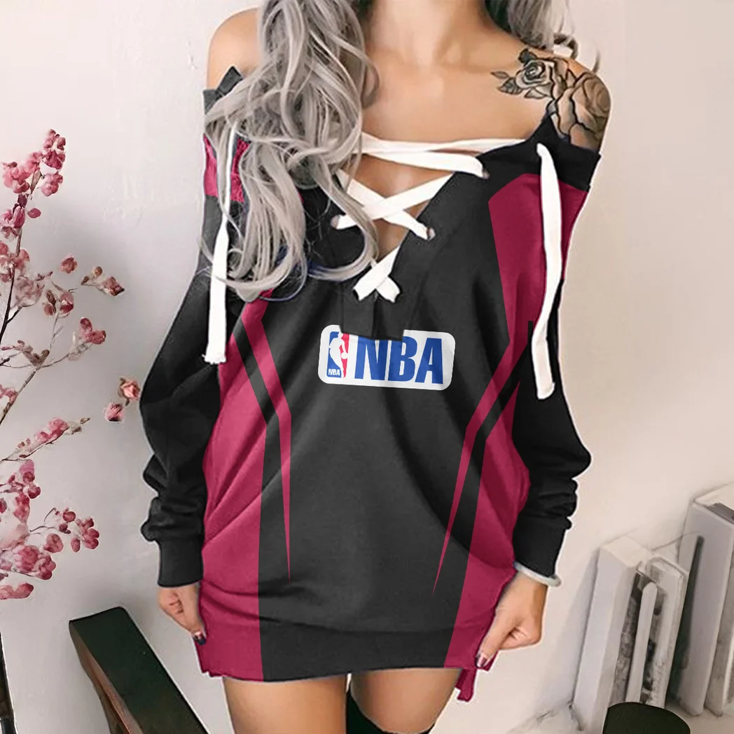 Athletic Slam Nation Lace-Up Sweatshirt For Women, Modern Lace-Up Jumper HVN1274