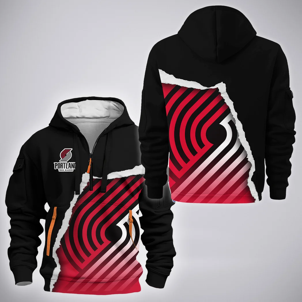 Athletic Sport Lifestyle Hoodie Half Zip 3D, All-Season Fan Half-Zip Hoodie HVN1273