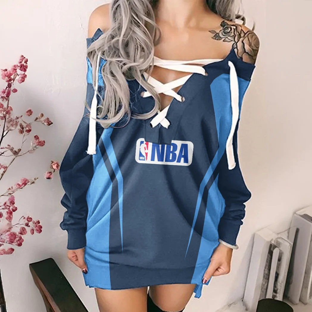 Athletic Supporter Crew Lace-Up Sweatshirt For Women, Classic Lace-Up Hoodie HVN1274