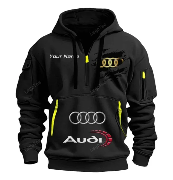 Hoodie Half Zipper Exclusive Logo Gift For Prestige Car Enthusiasts CAR113 - Black