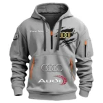 Hoodie Half Zipper Exclusive Logo Gift For Modern Coupe Enthusiasts CAR113 - Gray