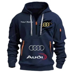 Hoodie Half Zipper Exclusive Logo Gift For Sports Sedan Enthusiasts CAR113 - Navy