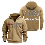 Hoodie Half Zipper Exclusive Logo Gift For Prestige Car Enthusiasts CAR200 - Khaki