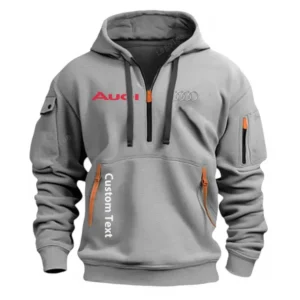 Hoodie Half Zipper Exclusive Logo Gift For Premium Vehicle Enthusiasts CAR112 - Gray