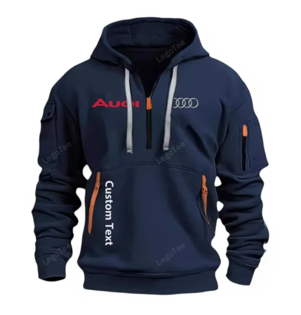 Exclusive Logo Hoodie Half Zipper For Sports Sedan Enthusiasts, Gift For Sports Sedan Fans CAR112 - Navy