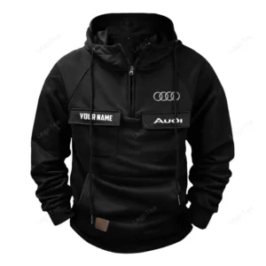 Executive Car Tactical Quarter Zip Hoodie, Exclusive Logo Hoodie For Car Enthusiasts CAR109 - Black