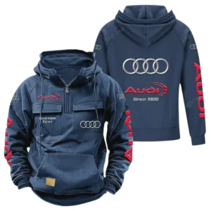 Luxury Car Tactical Quarter Zip Hoodie, Exclusive Logo Hoodie For Car Enthusiasts CAR960 - Dark Blue