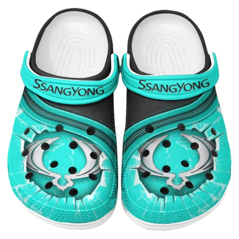 Automotive Theme Adventure Utility Vehicle Clog with Full Print Design, Stylish Everyday Comfort for Car Enthusiasts CAR188 - Cyan